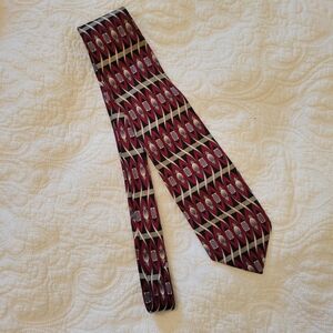 Pierre Balmain Geometric Red and Black Tie